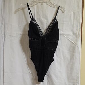 Elegant Black Lace Bodysuit